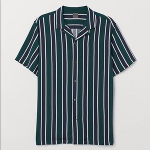H&M Short Sleeve Striped Shirt in Viscose